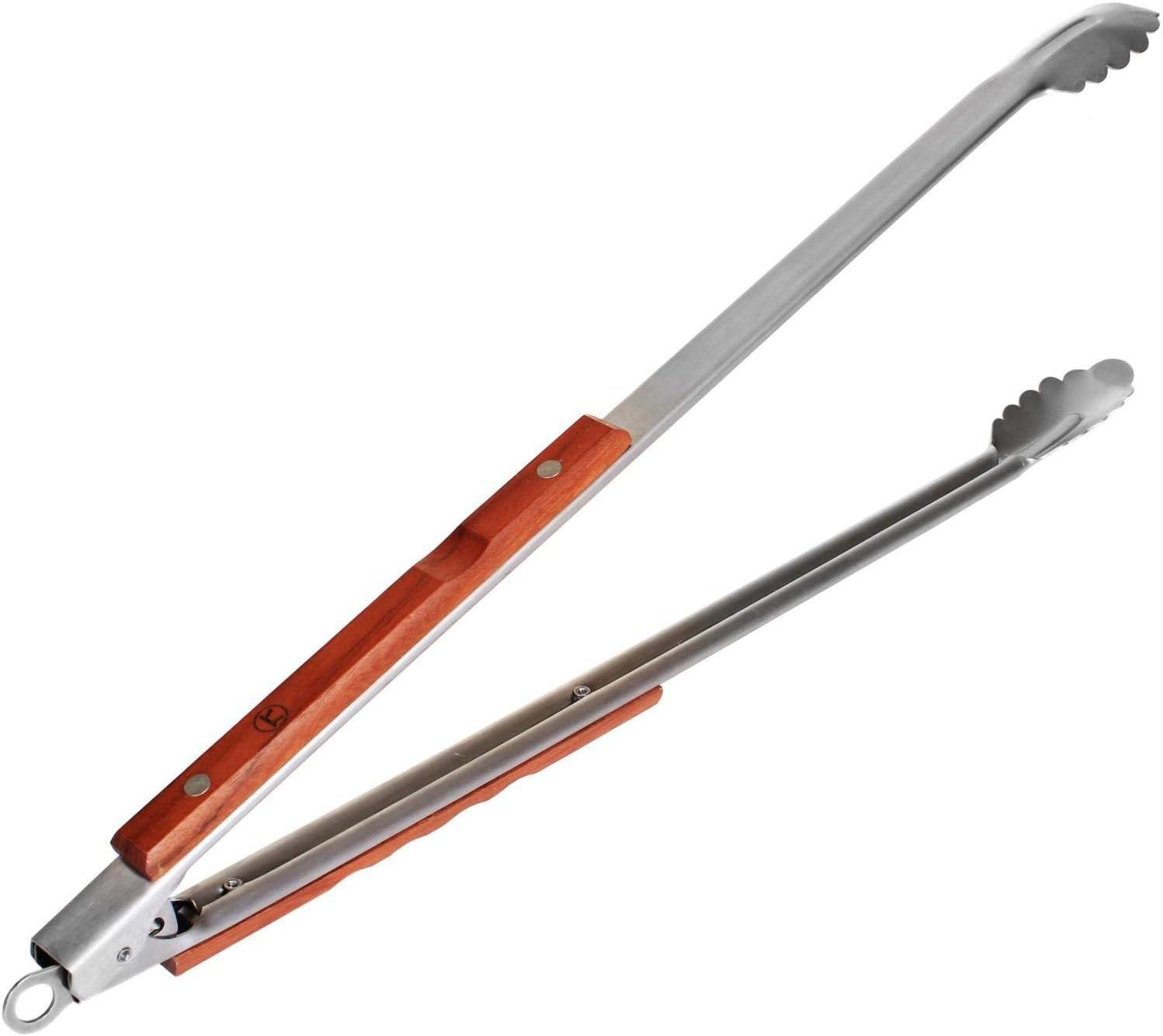 Outset QB22 Locking, 1 EA, Rosewood Tongs Extra Long 22" : Extra Long Metal Tongs : Garden & Outdoor