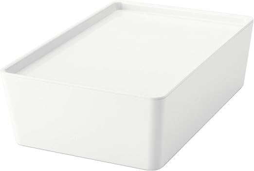 IKEA KUGGIS – Caja con tapa, color blanco: Amazon.es: Hogar