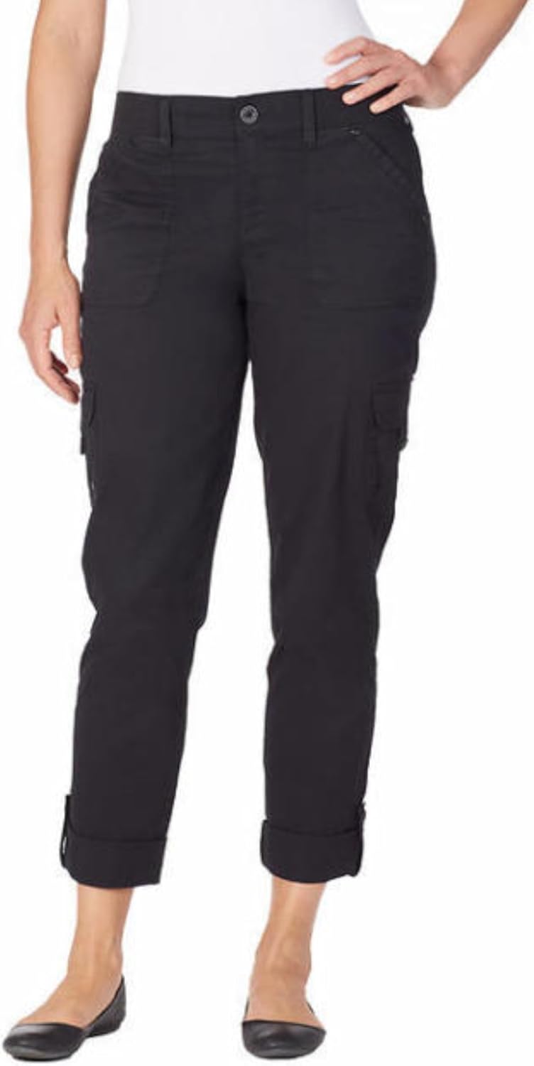 Gloria Vanderbilt Women's Penelope Cargo Pant (6, Black) at Amazon