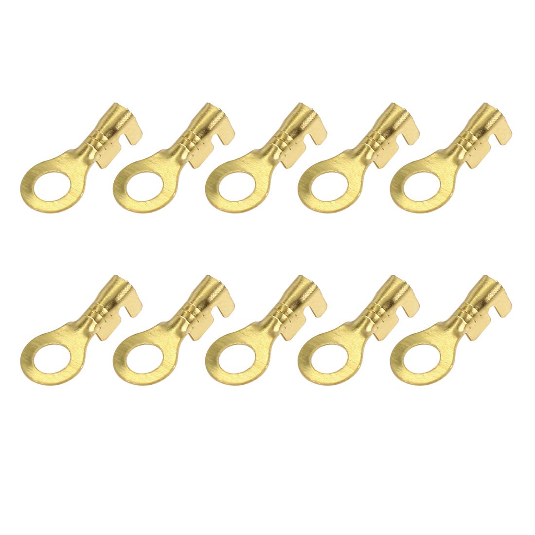 X AUTOHAUX 50pcs M4.2 Electric Wire Crimp Ring Lug Terminal Brass 17 X 7.5mm