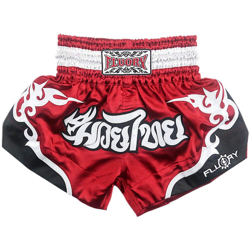 FLUORY Muay Thai Fight Shorts, MMA Shorts, Training, Grappling, Kickboxing, Boxing, Wine Red, L — image 1