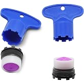 Jersvimc M16.5 Faucet Aerator with Key Removal Wrench Tool, 4Pcs (2 Set) | Bathroom Water Faucet Aerator Adapter, Replacement Parts, Water Flow Restrictor, For Faucet Kitchen