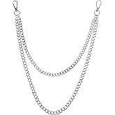 Wallet Chain Trousers Pants Chain Pocket Chain Stainless Steel Jeans Chains Belt Chain Jeans Chain for Halloween Key Wallet Hip-Hop Fashion Chain (Silver)