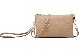 JEN & CO. Riley Small Crossbody Bags Vegan Leather Wristlet Wallets Clutch Purses Shoulder Handbag for Women