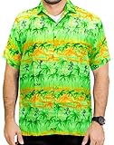 LA LEELA Men's Aloha Hawaiian Shirt Short Sleeve Button Down Casual Beach Party Green