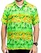 LA LEELA Men's Aloha Hawaiian Shirt Short Sleeve Button Down Casual Beach Party Green