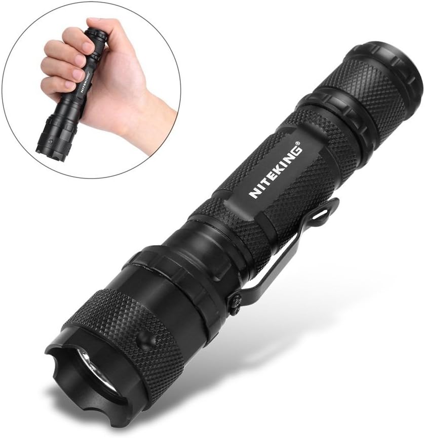 NITEKING Tactical LED Torch XPE R3 Flashlights Small Power Camping Sports Emergency Hunting Light Indoor Outdoor Mini Torch Pocket Pressostat Portable Clamp Portable Hard Aluminum Body