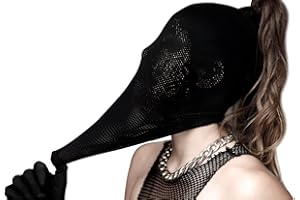 JEGERMIG Lace Masquerade Full Face Mask Gothic Sexy Halloween Spandex Cloth Mask for Adults (1 Piece)