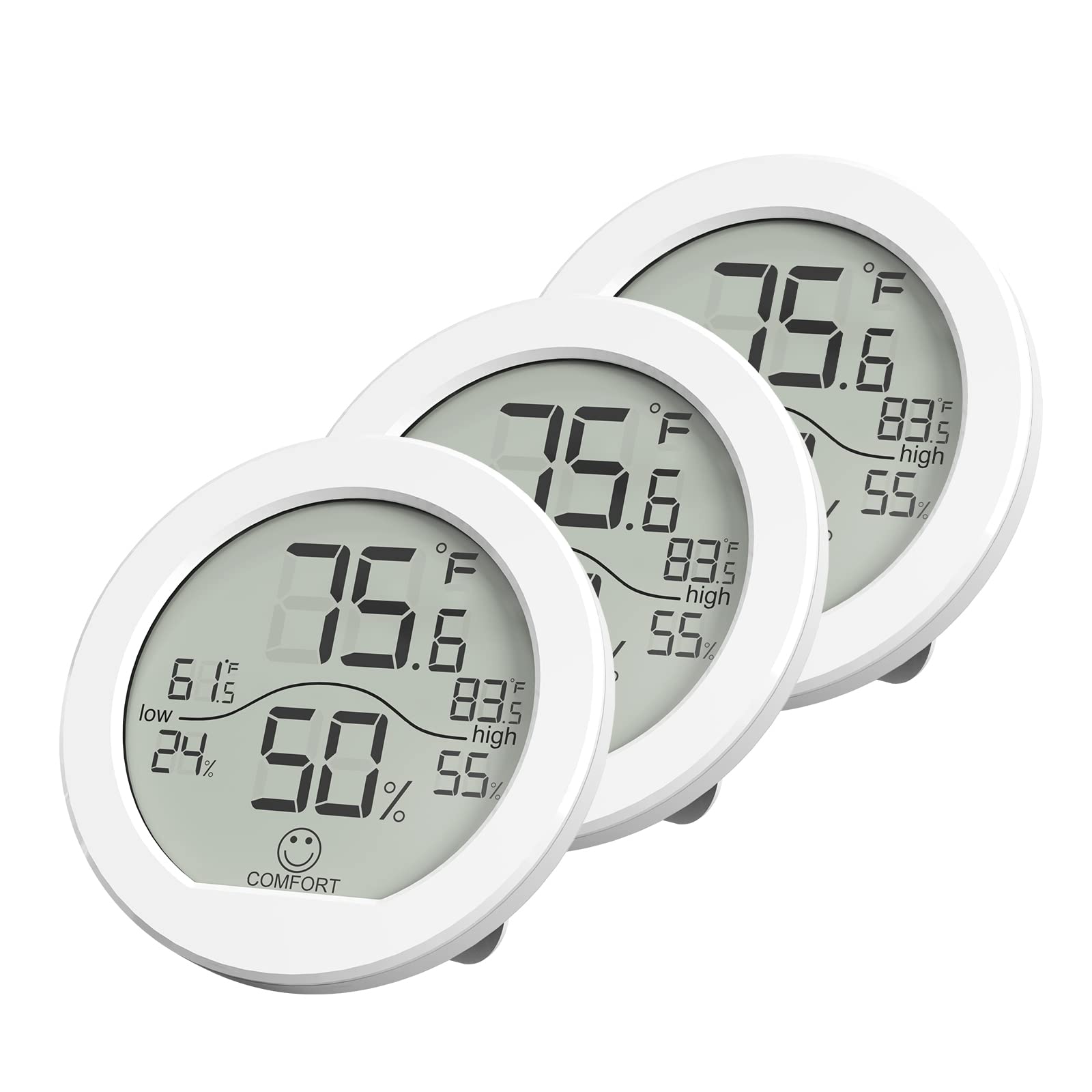 Digital Hygrometer 3 Pack Room Thermometer and