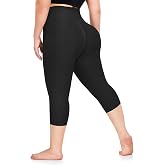 FULLSOFT Plus Size Capri Leggings for Women- XL-4XL High Waist Tummy Control Stretchy Workout Yoga Pants Plus Capris