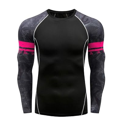 HeatGear Armour Compression Shirt,Londony Mens Workout Compression Shirt Gym Fitness Baselayer Compression Top Black