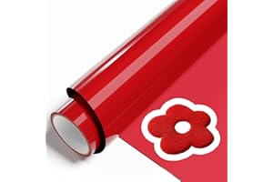 JAVIGA Red Iron on Vinyl, 10" x 6ft Puff Vinyl Heat Transfer for T-Shirts, All Cutting Machine and Heat Press, Red HTV Vinyl for Cloth