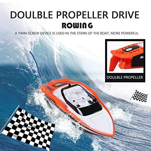 YIFAN Remote Control Boat, Kids Adults Mini High-Speed Series SpeedBoat for Pool and Lakes Outdoor Use, 5.9"x1.9"x1.6"(Green)