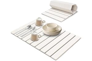 Extra Large Stone Dish Drying Mats for Kitchen Counter, 61 L x 41 W, Eco - Friendly Diatomaceous Dish Mats, Non - Slip Collap