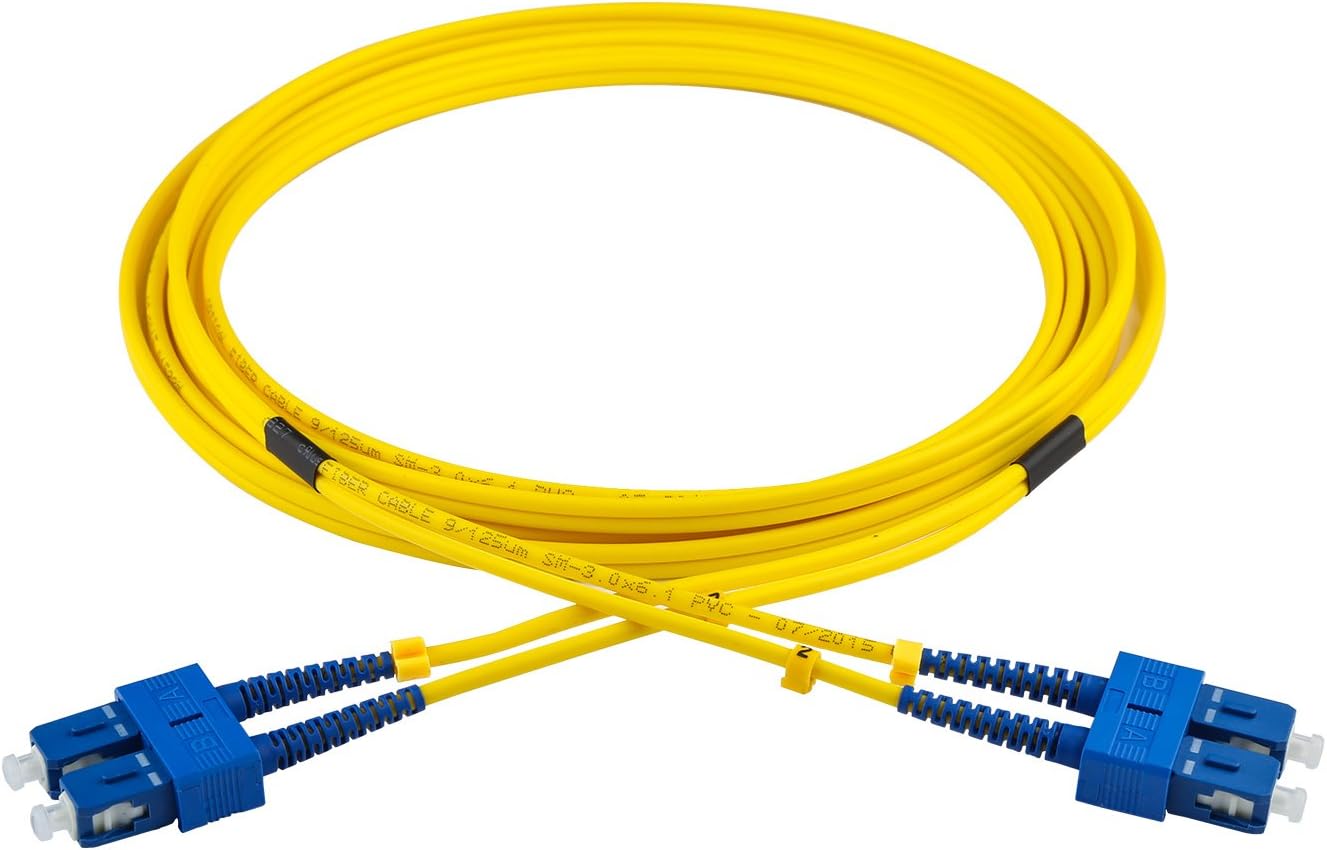 ForTronix LC to LC LC to SC SC to SC Single/Duplex Fiber Optic Patch Cable 2.0mm LSZH 9/125 Single Mode Yellow 2M/5M Length (SC to SC Duplex Fiber 5M)