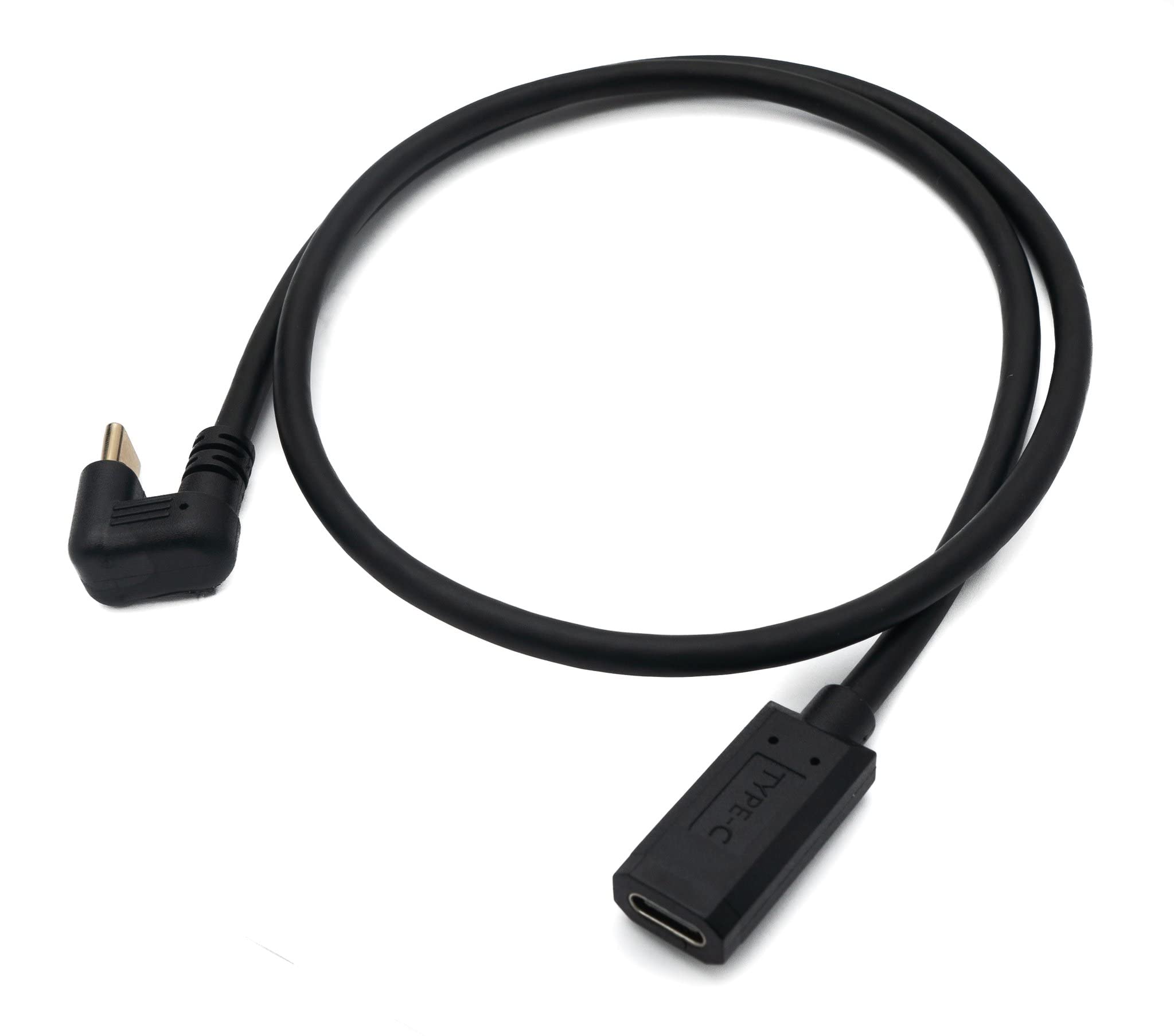 System-S USB 3.1 U Turn 60 cm Cable Type C Male to Female 360° Angle in Black