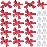 SOFPLATE 1 Box 40Pcs Bow Earring Post Bow Earrings Findings with Loop Ear Nuts Red Bowknot FireBrick 925 Sterling Silver Pins Alloy Earring Studs for Jewelry Making Earrings Supplies DIY Crafting