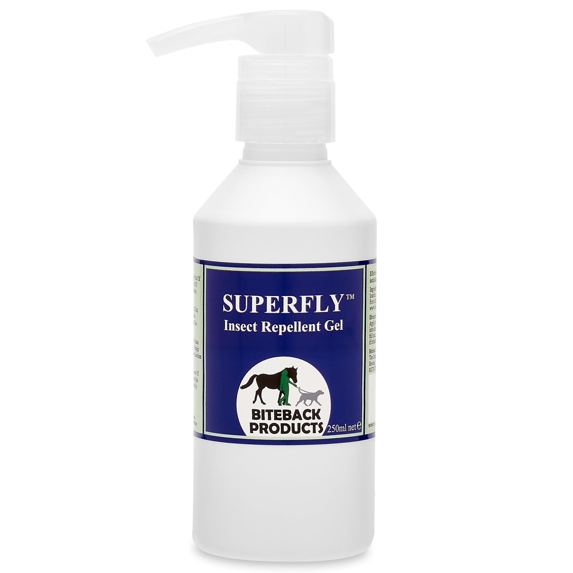 Biteback Products 'Superfly'® Gel - Ultimate Insect, Midge, and Fly Repellent with Icaridin and Picaridin, Enriched with Lavandin in a Convenient Gel Pump Dispenser - 250ml