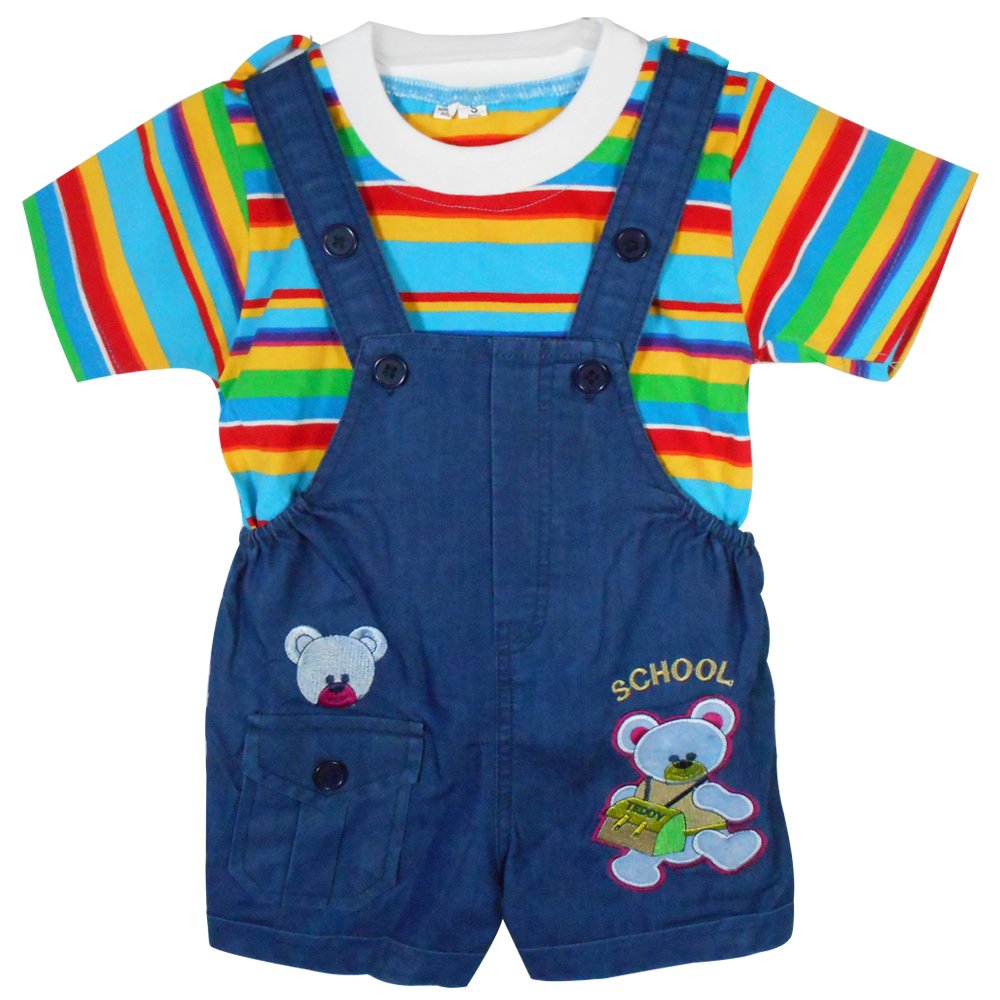 Buy Baby boy dress for kids Baby Dungaree with Black Tshirt with Purple
