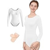 Babene Women's Team Basic Long Sleeve Ballet Leotard for Dance with Tight, Full Front Lining