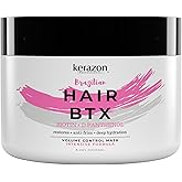KERAZON Intensive Brazilian Hair BTX Smoothing Treatment 8oz 236ml For All Hair Types, Thermal Activated Hair Mask Damaged Hair and Long Lasting Volume And Frizz Control