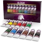 Oil Paint Set - 12ml x 12 Tubes - Artists Quality Art Paints - Oil-Based Color - Professional Painting Supplies - MyArtscape