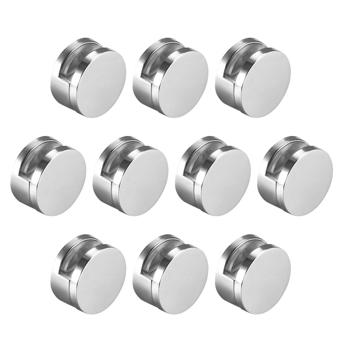sourcing map Mirror Clips Zinc Alloy Glass Clips Clamps Holder Round Shape for 5mm Thick Mirror 10pcs