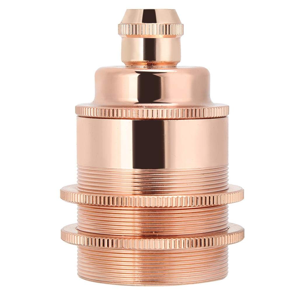 Ymiko E27 Lamp Socket, Vintage Base Lamp Holder Copper Edison Retro Pendant Lamp Holder, Industrial and Decorative for DIY Lighting (Rose)