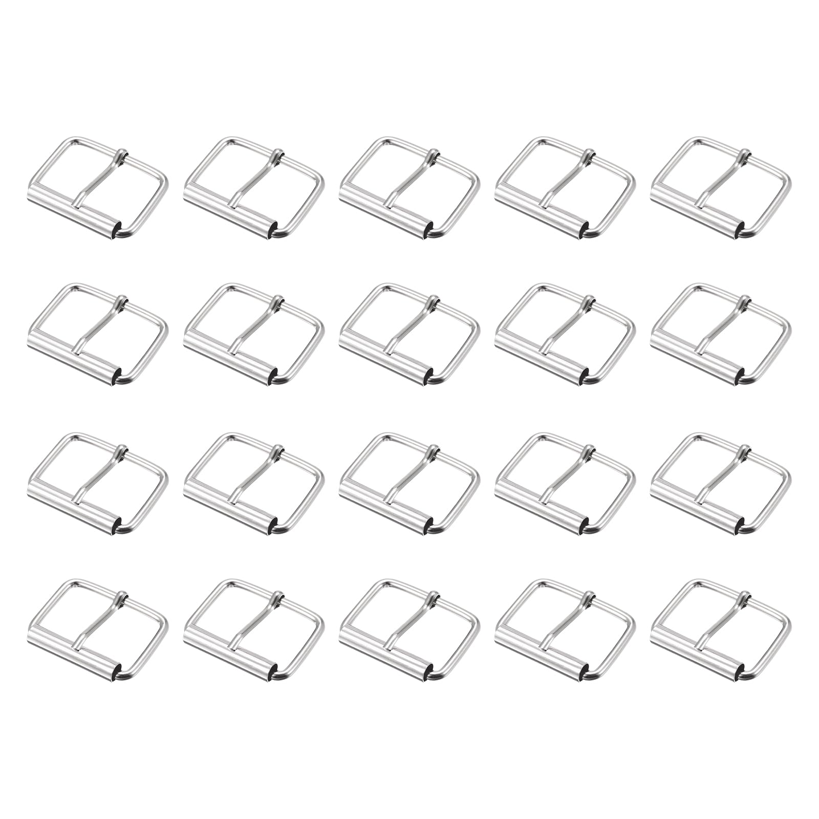 METALLIXITY Metal Roller Buckles (15mm/0.59inch) 30Pcs, Metal Belt Buckle Single Prong Belt Buckle - for Belts Bags Straps Hand DIY, Silver