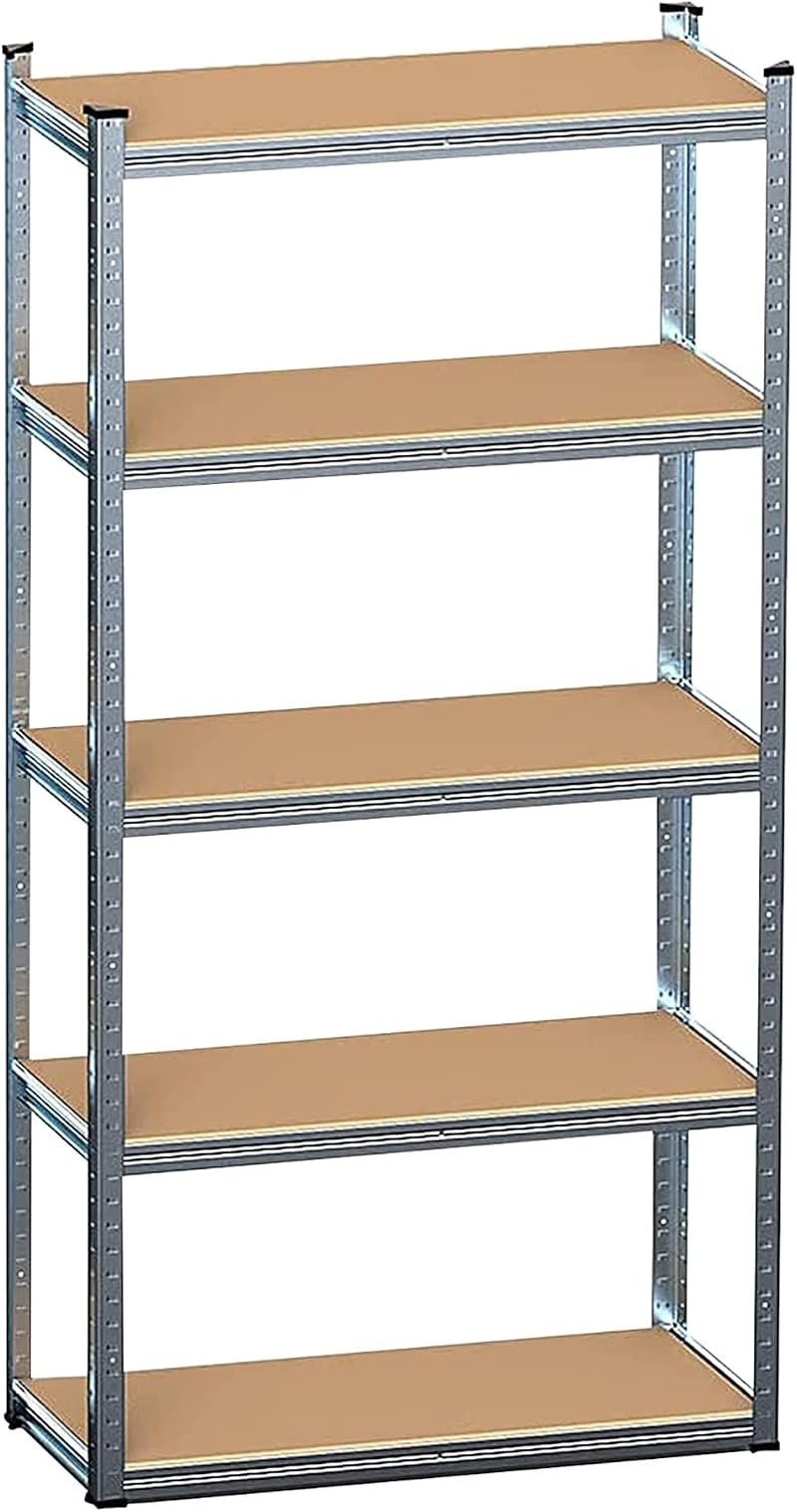 Pluto Packaging 5 Tier Heavy Duty Garage Shelving Unit Boltless Metal Storage