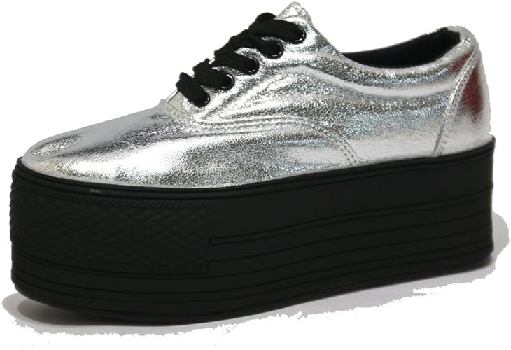 silver platform sneakers womens