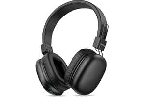 awatrue Kids Bluetooth Headphones, Over-Ear Wireless Headphones with Microphone, Safe-Volume 85dBA, Bluetooth 5.4, Foldable Lightweight and Comfortable, 50H Playtime, USB-C Charging, Black