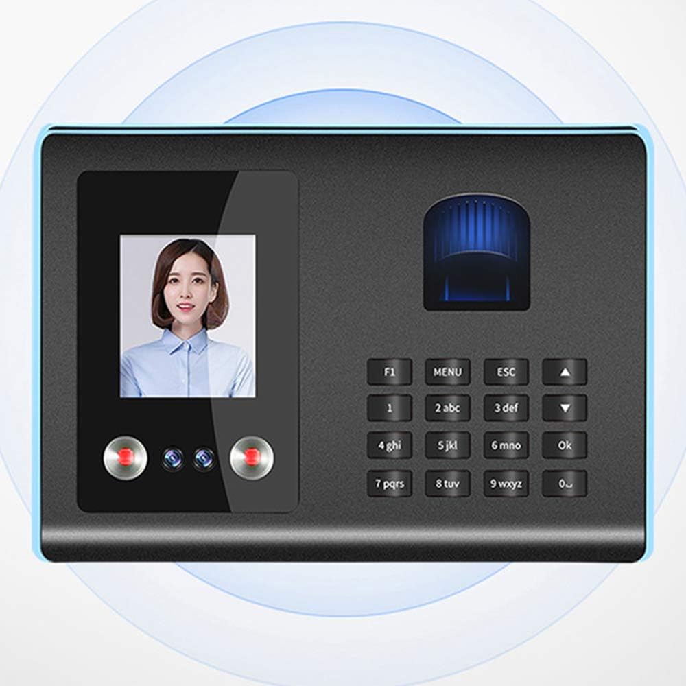AMAO Biometric Face Fingerprint Password Attendance Machine, 2.8" TFT Display USB U-Disk DC 5V Facia Recognition Assistance Machine Employee Checking-in Payroll Recorder Time Attendance Clock