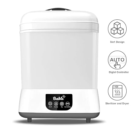 Bable Babyflaschen Sterilisator Elektrischer Dampfsterilisator, 3 in 1 Flaschen Trockner für verschiedene Nuckelflaschen, flä