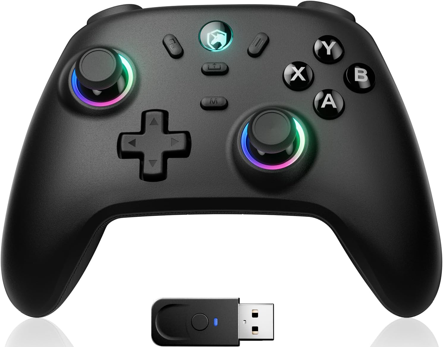 ECHTPower Wireless PC Gaming Controller - Hall Effect Joystick, 2.4G & Wired 1000Hz Polling Rate, 800mAh Battery, Adjustable 