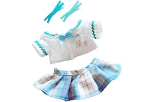 CALEMBOU Plush Doll Clothes Set, Cute JK Uniform Set for 20cm/8 inch Soft Dolls Stuffed Animals (blue)