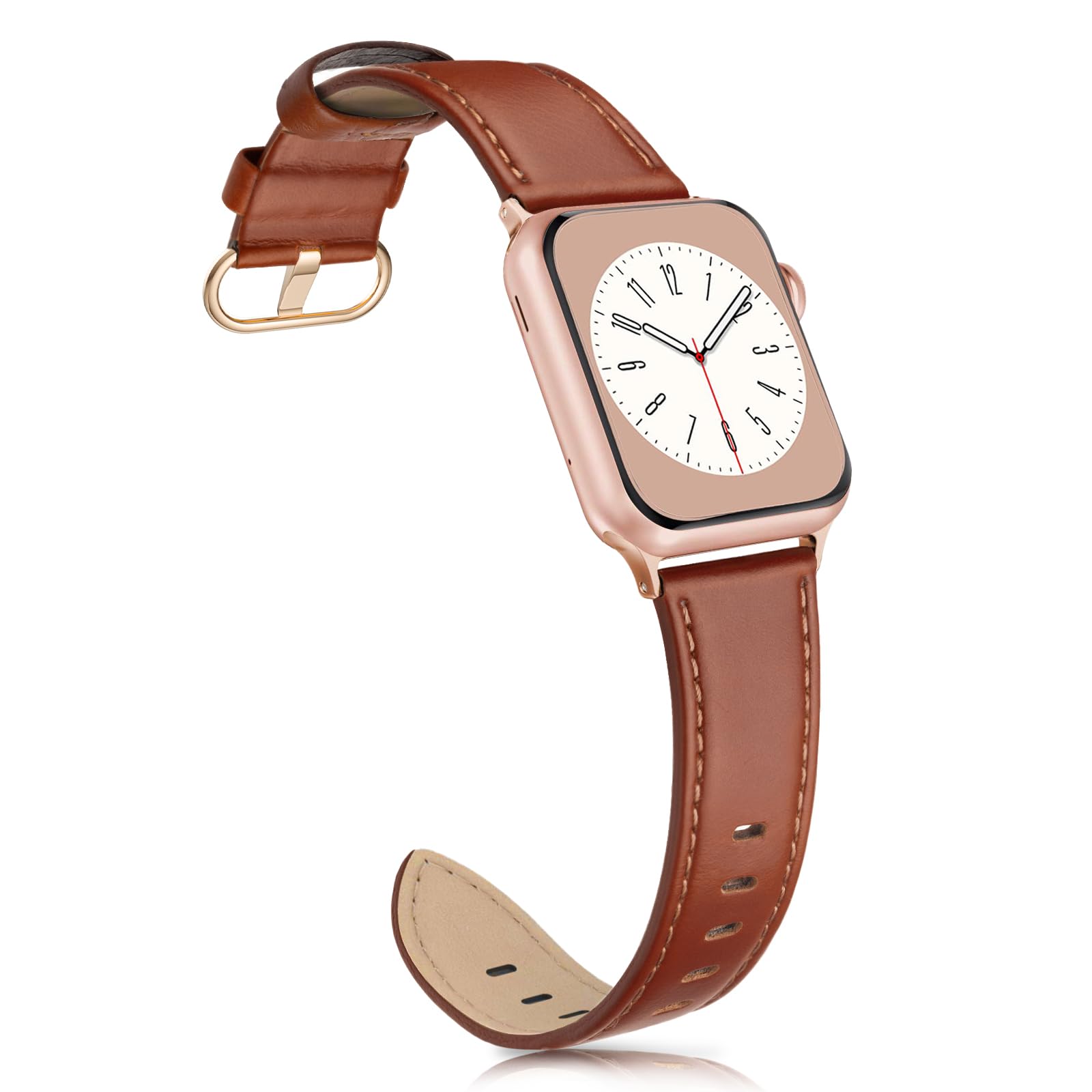 SWEES Leather Strap Compatible for iWatch Band 38mm 40mm, Genuine Leather Elegant Soft Band Replacement Strap for iWatch Series 4 3 2 1, Sports & Edition Women