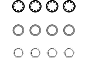 12pcs Guitar Nuts, Washers & Lock Washers, Zinc Alloy Input Output Jack Socket Switch Nuts and Washer Replacement for Electri