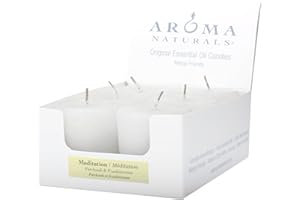 Aroma Naturals Votive Candles with White, Patchouli and Frankincense, Meditation, 6 Count