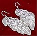 UNKE One Pair Women's Silver Plated Leaf Dangle Earrings