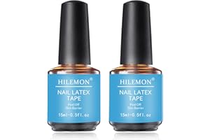 HiLemon Liquid Latex for Nails, Nail Latex Tape, Quick Dry Liquid Nail Peel Off Barrier for Nail Polish, Gel & Acrylics, Perfect for DIY Manicure, Nail Art, Salon Professionals (2PCS Latex Tape)