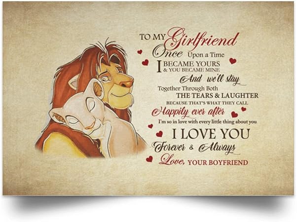 Kunstdruck Auf Leinwand Motiv The Lion To My Love Girlfriend True King Zitate Gerahmt Ohne Rahmen Ungerahmtes Poster 48 X 32 Unframed Poster Black Amazon De Kuche Haushalt Wohnen