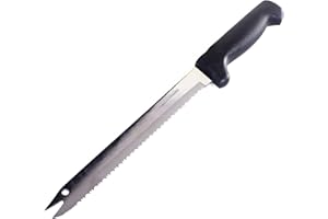 Kitchen + Home Carving Bread Knife – 8” Ultra Sharp Surgical Stainless Steel Serrated All Purpose Kitchen Knife – Never Needs