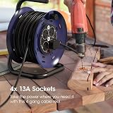 SLx Extension Lead 30m Heavy Duty Cable Reel 4 Socket UK Plug 13A Thermal view 6