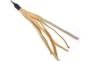 CoolCyberCats Ribbon, Leather and Fur Attachment Cat Toys - Fit Wildcat and Popular Bird and Catcher Type Wands/Poles (Leather Tassels)