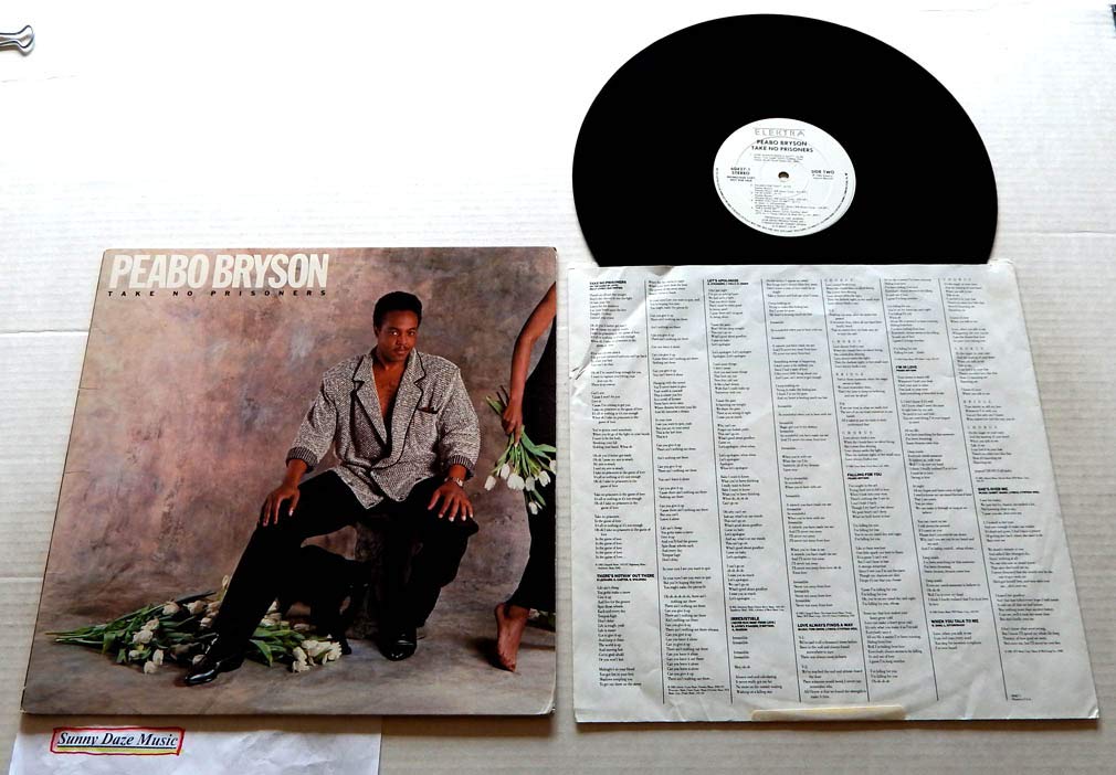 Peabo Bryson Used Vinyl LP Record Take No Prisoners - Elektra Records 1985 - 1985 DJ Promo White Label Pressing 9 60427-1 Very Rare - Love Always Finds A Way - Falling For You - She's Over Me