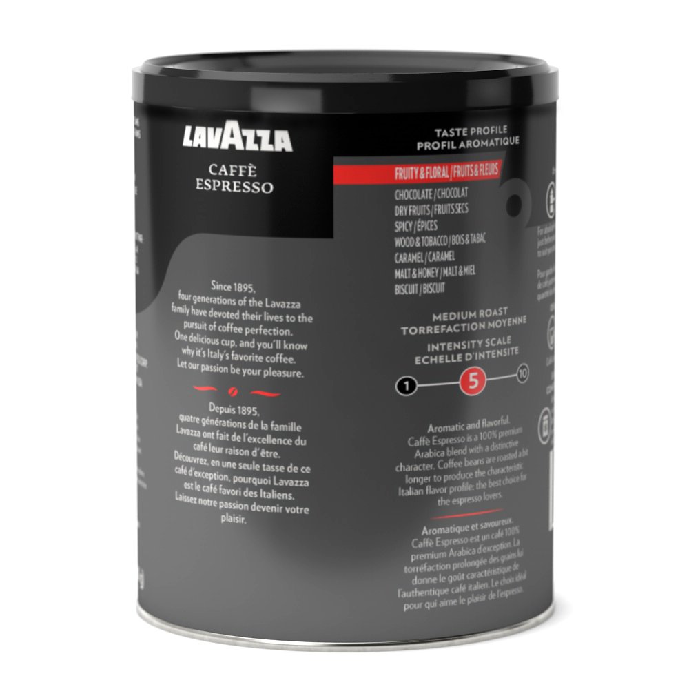 Lavazza Caffe Espresso Ground Coffee Blend, Medium Roast, 8-Ounce Can : Grocery & Gourmet Food