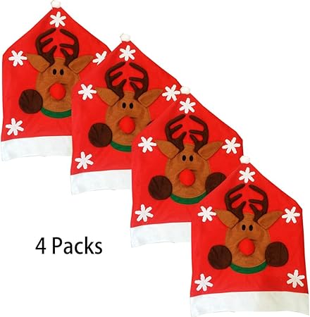 Idee Regalo Natale Signora.Wenaough Set Poltrona Di Natale Decorazione Babbo Natale Sedia Set Idea Regalo Nuovo Anno Vecchia Signora Regalo Di Natale Per La Famiglia Elk 4 Amazon It Casa E Cucina