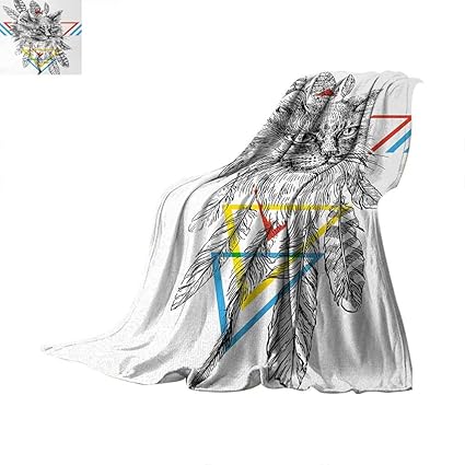 Amazoncom Anhuthree Feather Weave Pattern Blanket Ink