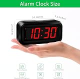 KWANWA Digital Alarm Clock Battery Operated 1.2 inch LED Travel Clock view 2